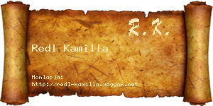 Redl Kamilla névjegykártya
